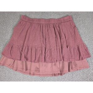 Torrid Skirt Womens Size 3 Pleated Tiered Swing Dusty Rose Color